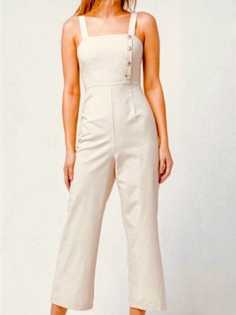 NEW Sky and Sparrow linen blend cropped/flared jumpsuit